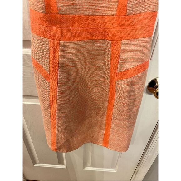Milly of New York Orange & Tan Tweed Halter Style Dress sz 4 EUC - Picture 4 of 9